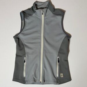 Smartwool Vest Womens Medium Gray Full Zip Merino Wool Blend Athletic Outdoor